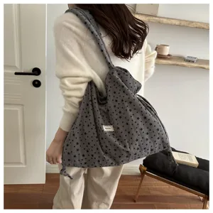 Bolso tote vintage coreano con estrellas bolso de hombro casual gran capacidad de moda
