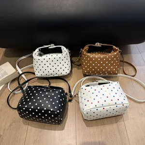 Polka dot cosmetic bag large capacity portable handbag versatile makeup storage bag for women