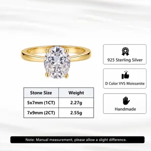 Bague solitaire moissanite argent 925 tableau des tailles, bague élégante faite à la main.