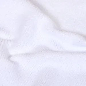 White microfiber cleaning cloth texture detail close-up showing soft plush fabric quality.
