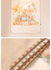 Kids vintage cartoon bear throw blanket soft baby bedding toddler nap blanket warm cozy blanket