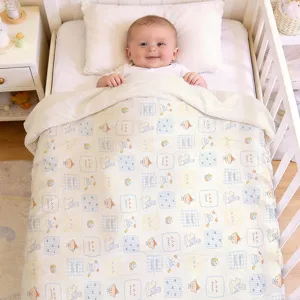 Baby Summer Quilt Kids Cooling Blanket Soft Breathable Ice Silk Infant Nap Blanket Cartoon Print Toddler Bedding