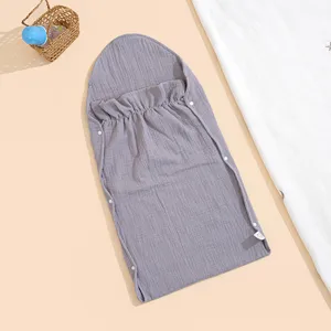Baby summer cotton gauze sleeping bag soft breathable anti-kick quilt infant grey