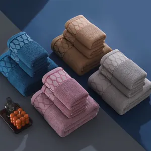 Pure cotton towel gift set thickened absorbent face and bath towels for home use multi-color