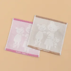 Cotton baby face towel soft newborn washcloth cute bear pattern absorbent handkerchiefs