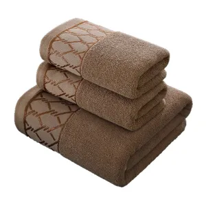 Premium cotton towel set, soft absorbent face and bath towels for daily home use.