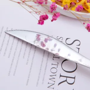 Cuchillo para carne de acero inoxidable, vajilla duradera para el hogar y cocina.