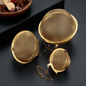 Set di infusori per tè a sfera in rete di acciaio inossidabile con catena cucina