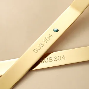 Gold 304 stainless steel fruit fork set, elegant square handle dessert cake fork.