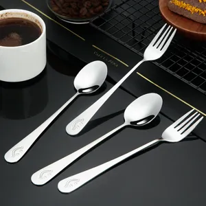 Ensemble De Couverts En Acier Inoxydable Mignon Cuillère Fourchette Sourire Camping