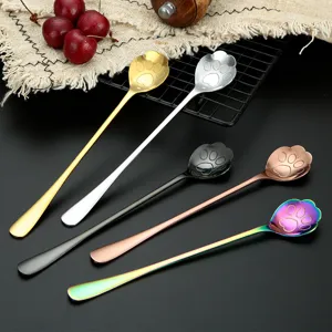 Stainless Steel Cat Claw Coffee Spoon Cute Long Handle Stirring Spoon For Mug Ice Cream Dessert