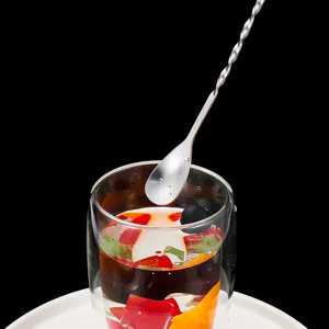 Stainless steel bar spoon long handle cocktail stirrer for bar, coffee and drinks 1pc