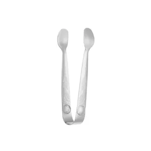 Stainless steel sugar tongs with retro rose pattern for ice cubes, sugar and lemon slices.
