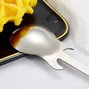 Stainless steel guitar coffee spoon creative stirring spoon for bar music theme tableware
