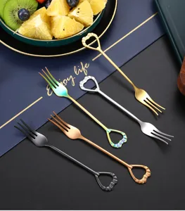 Stainless steel fruit forks set, creative shell handle dessert forks for cake and coffee