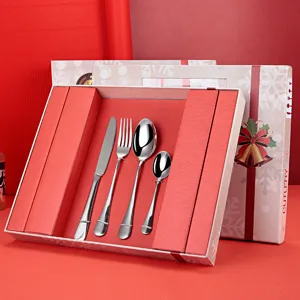 Coffret cadeau de couverts en acier inoxydable de Noël couteau fourchette cuillère