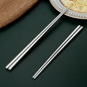 Stainless steel chopsticks metal reusable heavy duty kitchen chop sticks for home use