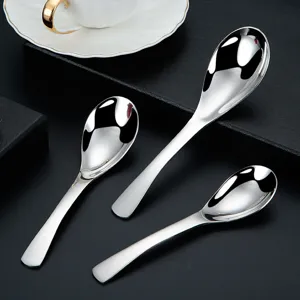 Stainless Steel Soup Spoon Household Thickened Dinner Spoon Modern Minimalist Tableware Kitchen Dining Tool