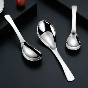 304 stainless steel spoon soup spoon durable kitchen tableware for household use daily dining.