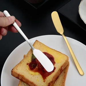 Stainless Steel Butter Knife Long Handle Cream Spreader Cake Frosting Spatula Jam Knife Kitchen Baking Tableware