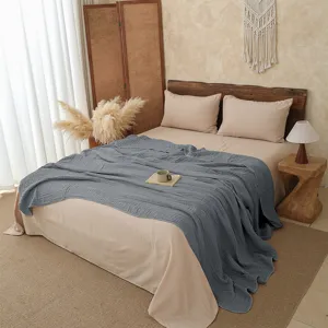 Pure cotton six-layer gauze summer cooling blanket and solid color home textile throw.