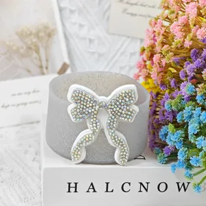 Silicone cup sleeve with sparkling rhinestone bow, protective boot for 7.5cm tumblers.