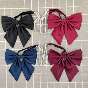 Japanese JK Uniform Bowtie Solid Color Large Sailor Suit Ribbon Necktie Women Uniform Cosplay Accessories