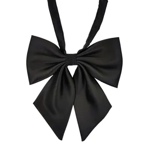 Black Japanese JK Sailor Uniform Bow Tie Large Solid Color Collar Costume Accessory