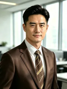 High-density yarn-dyed jacquard brown striped paisley tie for men, business formal.