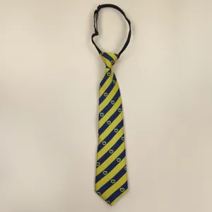 Kids pre-tied striped necktie with adjustable elastic strap for school uniform use