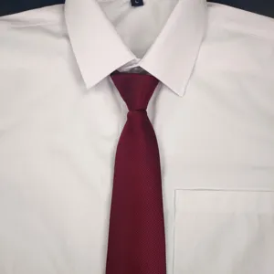 Dettaglio cravatta con zip in twill unito da uomo, accessorio di cravatta professionale.