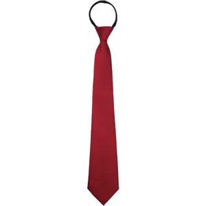 Cravatta Uomo Rossa 8cm Con Zip Prelegata Tinta Unita Affari Matrimonio Elegante.