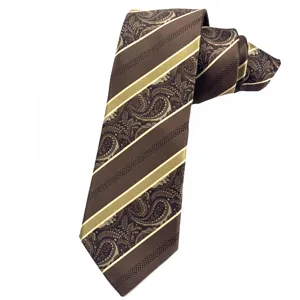 Classic paisley and diagonal stripe necktie for men, yarn-dyed jacquard business formal accessory.