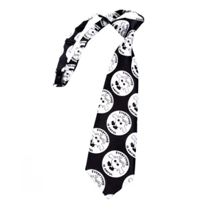 Kids black and white cartoon print pre-tied necktie, cute novelty graphic tie for boys and girls.