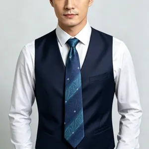 Cravatta paisley blu sfumato uomo abito formale da lavoro set elegante cerimonia
