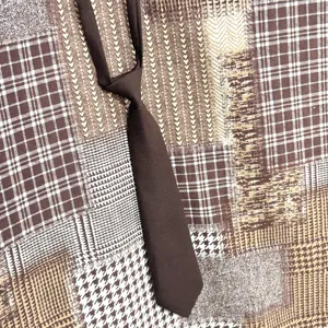 Corbata Pequeña Prematada de Color Sólido Retro Casual Corbata de Poliéster para Estudiantes Niños Accesorios de Camisa Marrón Oscuro