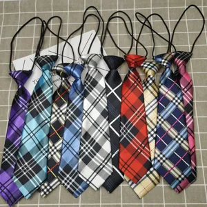 Kids Adults Scottish Tartan Plaid Tie Rayon Short Necktie Classic British Style Fashion Suit Shirt Accessory