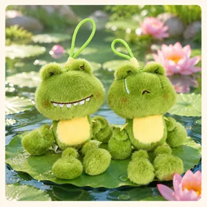 Cute mini dangling frog plush doll keychain frog prince bag pendant toy cute gift for kids