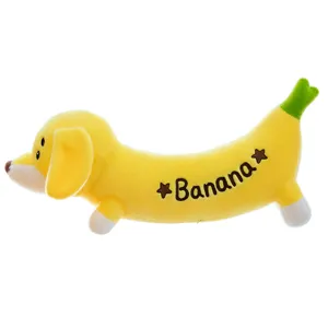 Oreiller en peluche long chien banane drôle créatif poupée de corps de sommeil jouet mignon