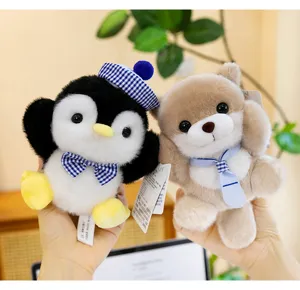 Cute plush toy penguin and bear stuffed animal doll soft desktop companion toy gift