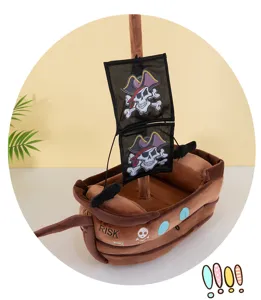 Creative pirate ship plush toy soft stuffed doll cute children birthday gift room decor