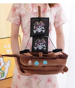 Creative pirate ship plush toy sailboat doll kids birthday gift home decoration