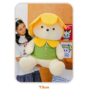 Large cute flower bear plush toy stuffed animal soft doll valentine gift for women 73cm