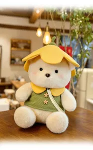 Cute flower bear plush toy doll stuffed animal cute teddy bear gift for women kids decor