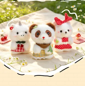 Süßer Cartoon Plüschtier Anhänger süßer Panda Einhorn Puppe Schlüsselanhänger Tasche Zubehör.