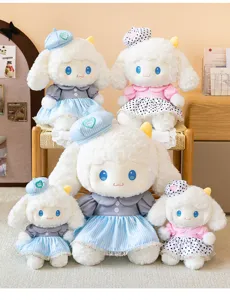 Schönes Plüschschaf Puppen Set mit weichem Stoff und Kleid, ideales Geschenk für Kinder.