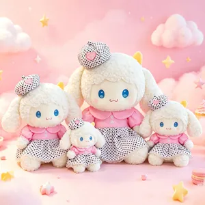Süßes Plüschtier Schaf Puppe Set weiches Spielzeug rosa Kleid für Mädchen Geburtstag