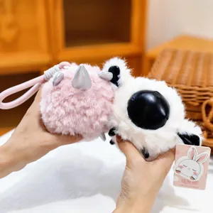 Lindo peluche de unicornio y panda llavero colgante juguete suave para bolsos y llaves.