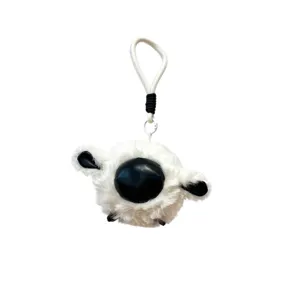 Llavero de peluche de oveja blanca esponjosa lindo, colgante de bolso de cordero suave.