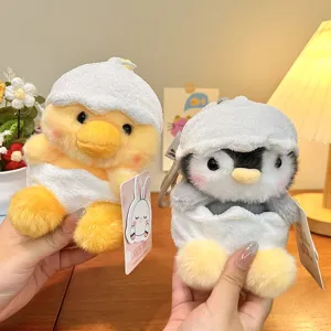 Lindo peluche pingüino cáscara de huevo llavero mochila colgante muñeco regalo ideal.